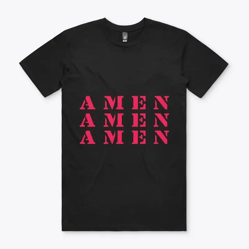 Christian Black T-Shirt "AMEN AMEN AMEN"